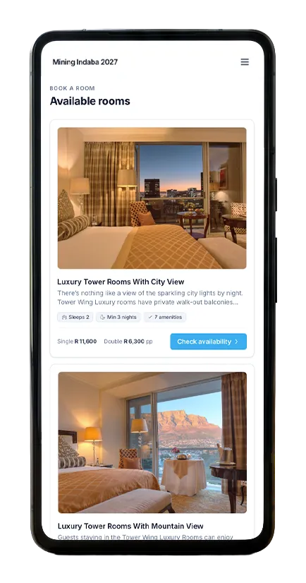 Mobile with iccommodate booking system