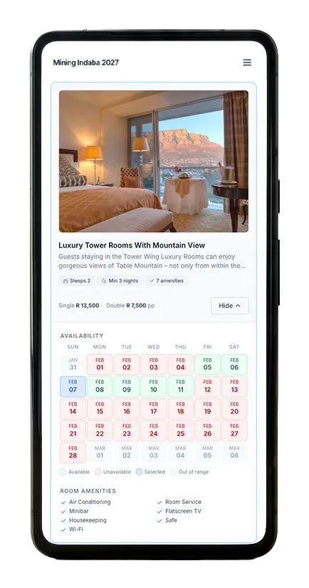 Mobile with iccommodate booking system